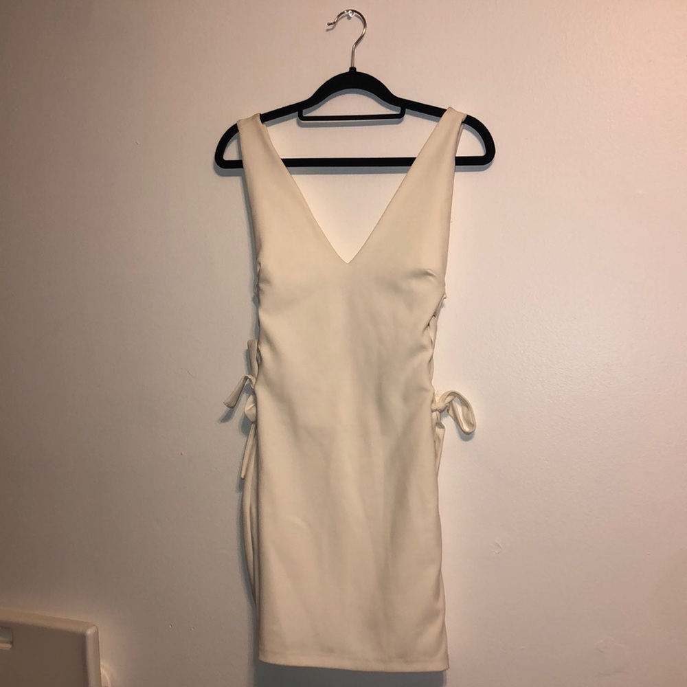 Corset waist white dress
